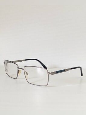 Linea Roma Eyeglass Frame ONLY Wilson2 C.3 55-18-140 Silver Full Rim Rectangle